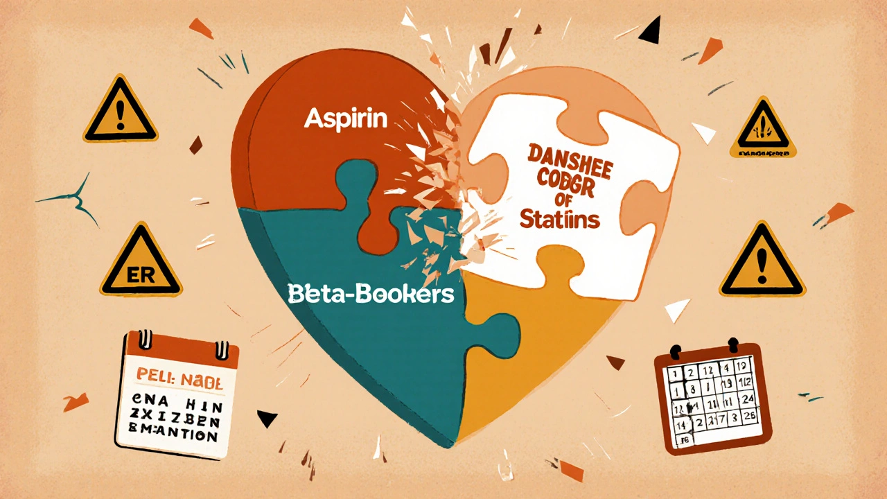 Heart puzzle with Danshen piece breaking apart other heart medications